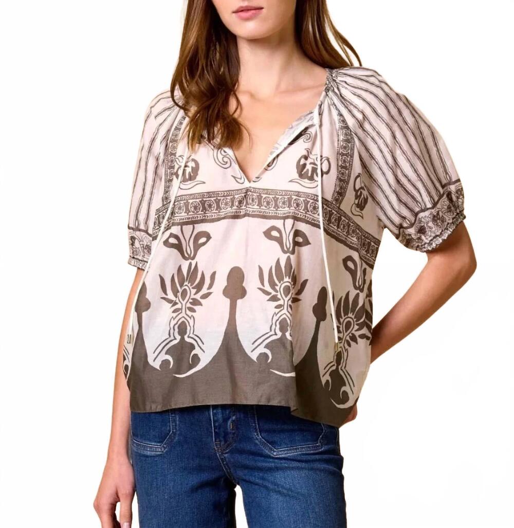 NEW CLEOBELLA johana top in sable print